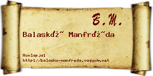 Balaskó Manfréda névjegykártya
